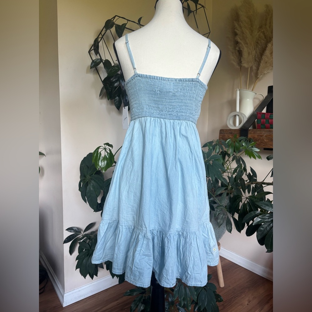 NWT- Japna Blue Cotton Daisy Embroidered Sundress - Picture 5 of 6
